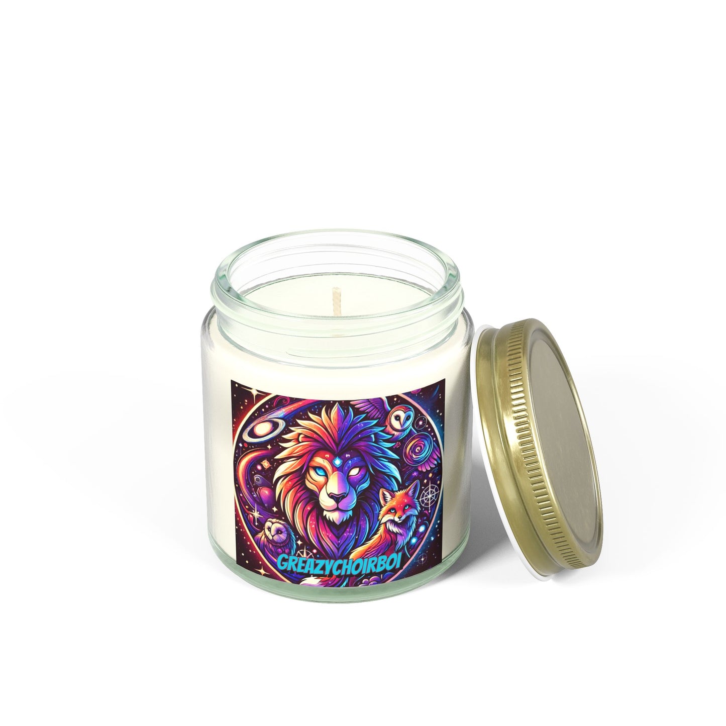 "GREAZY LION" Scented Coconut Apricot Candles (4oz, 9oz)