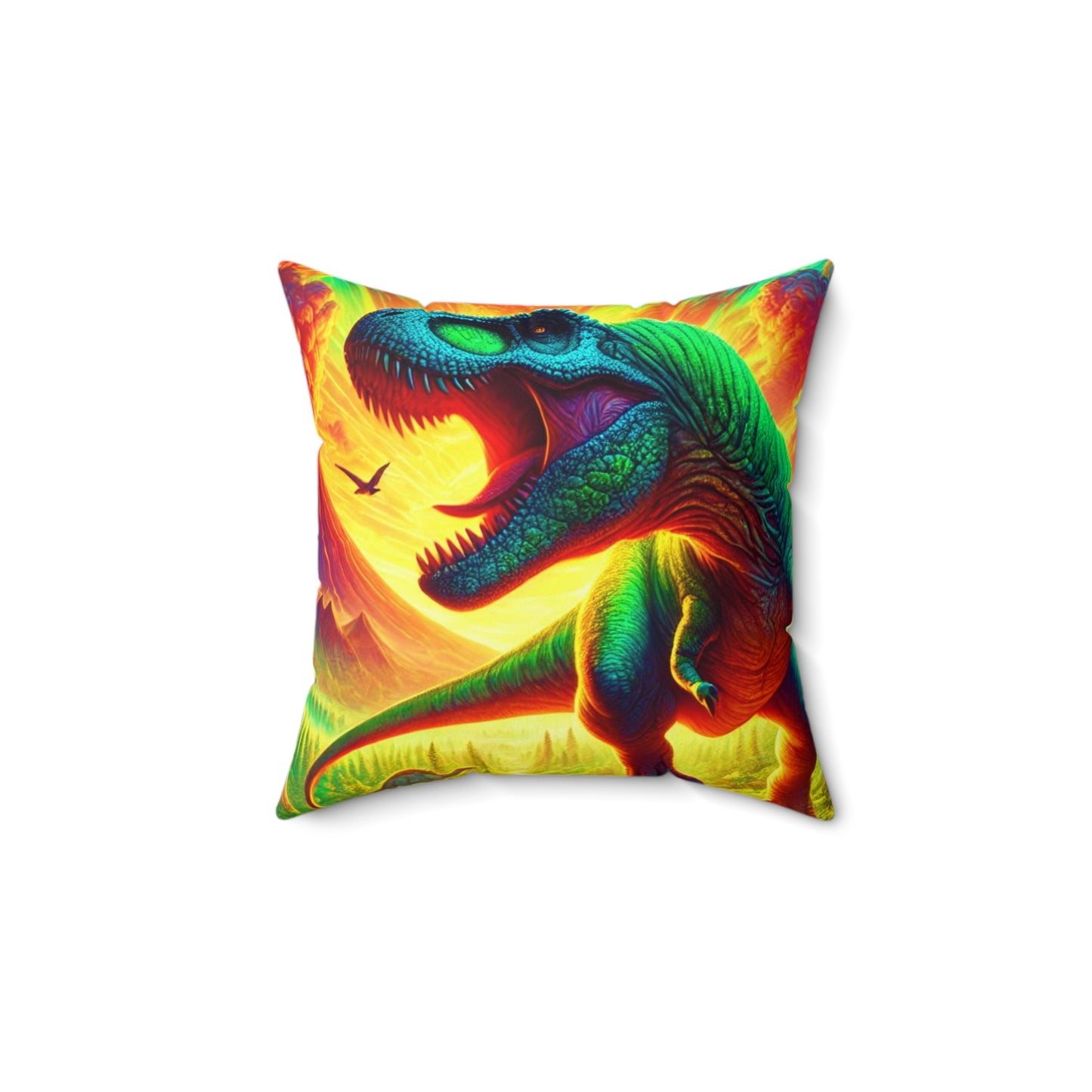 "GREAZY DINO" Square Pillow