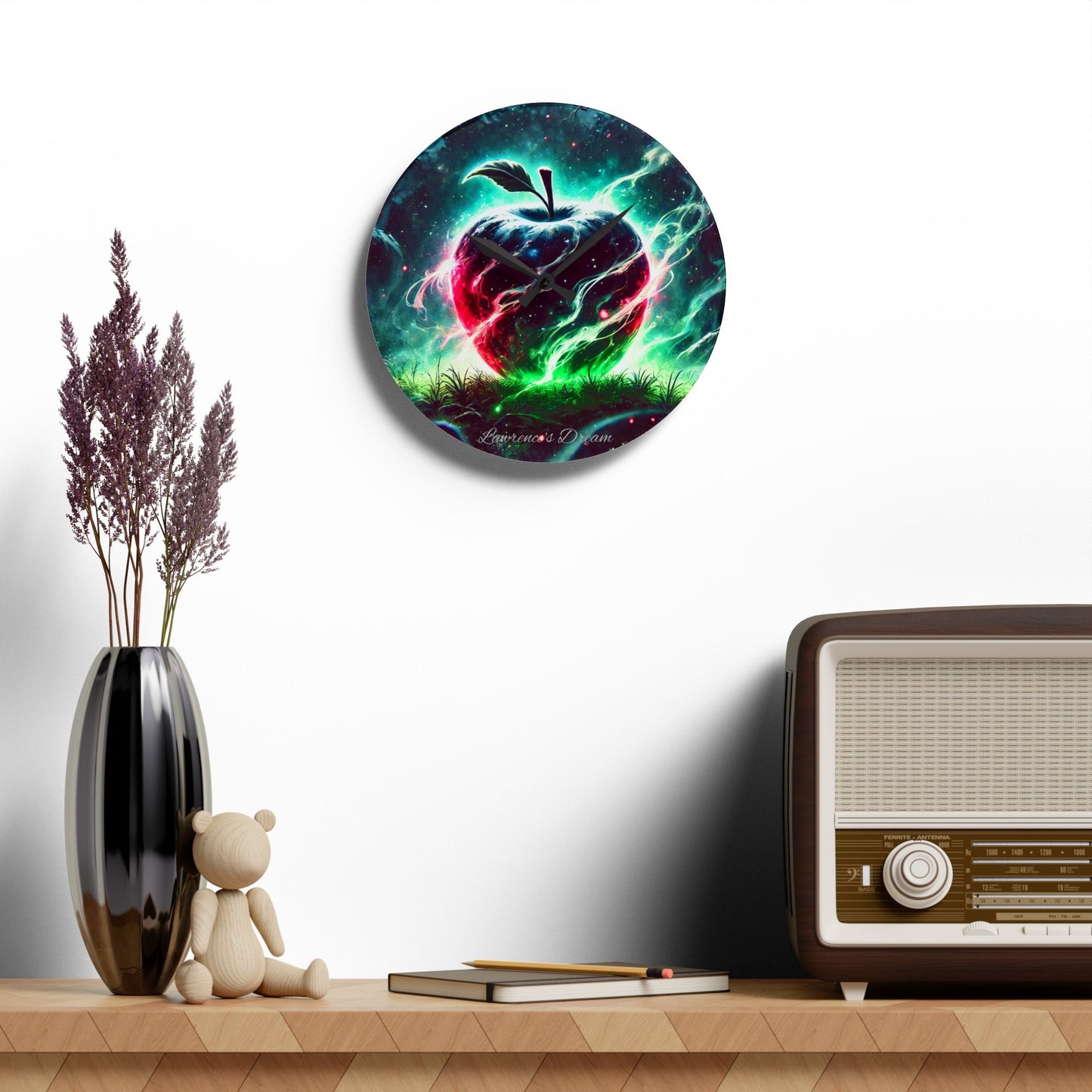 "GREAZY APPLE" Acrylic Wall Clock