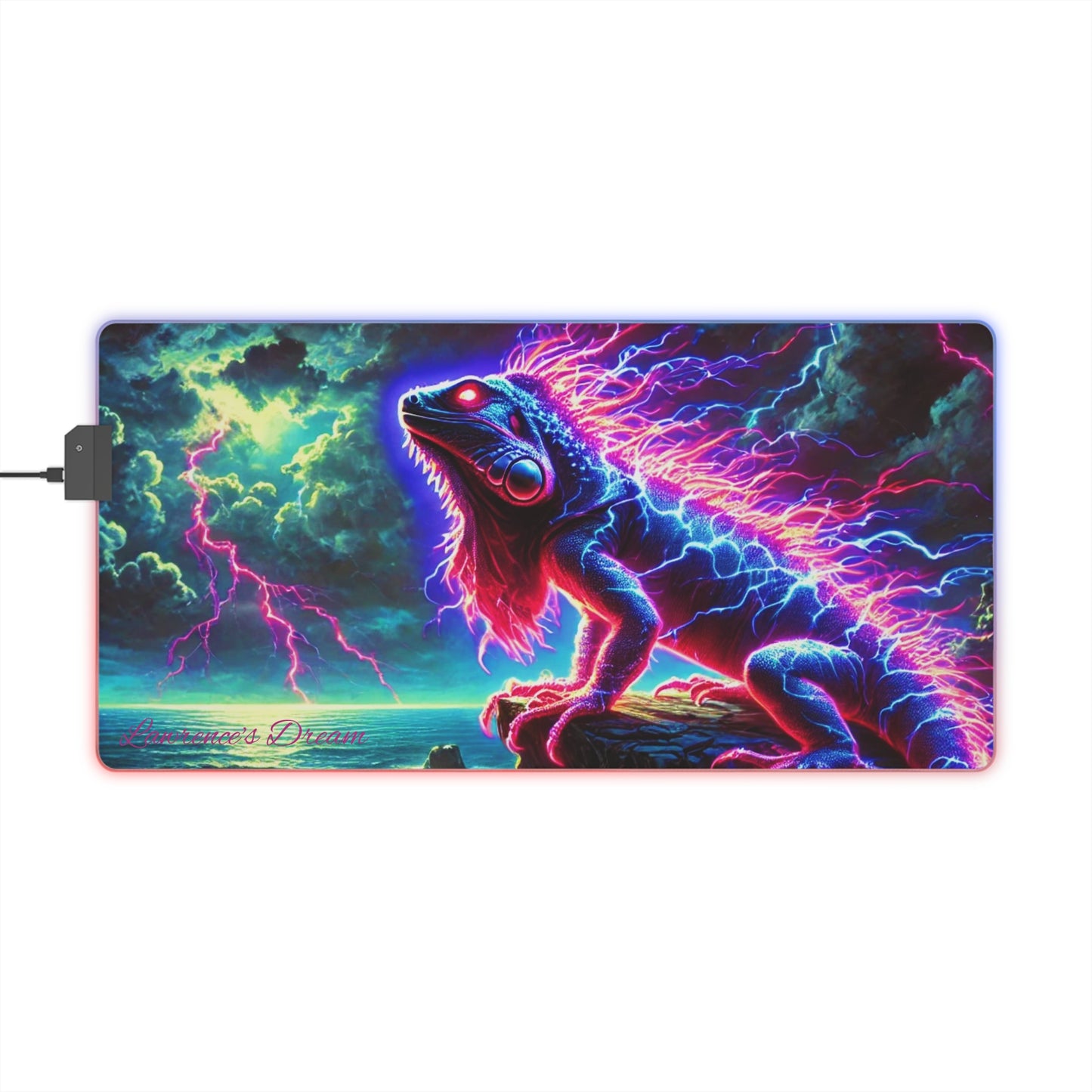 "GREAZY IGUANA" LED Gaming Mouse Pad