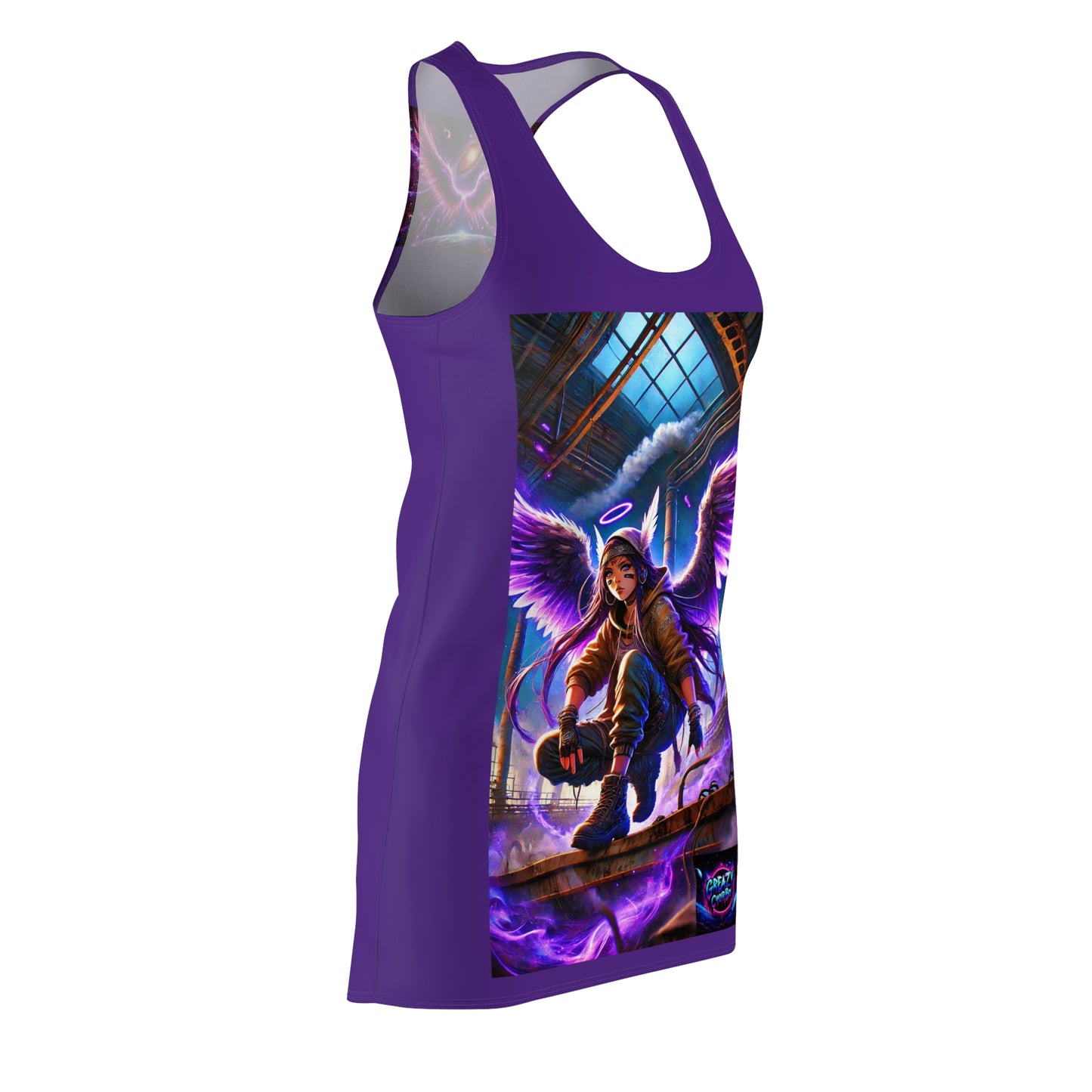 "GREAZY ANGEL 3" Women's Cut & Sew Racerback Dress (AOP)