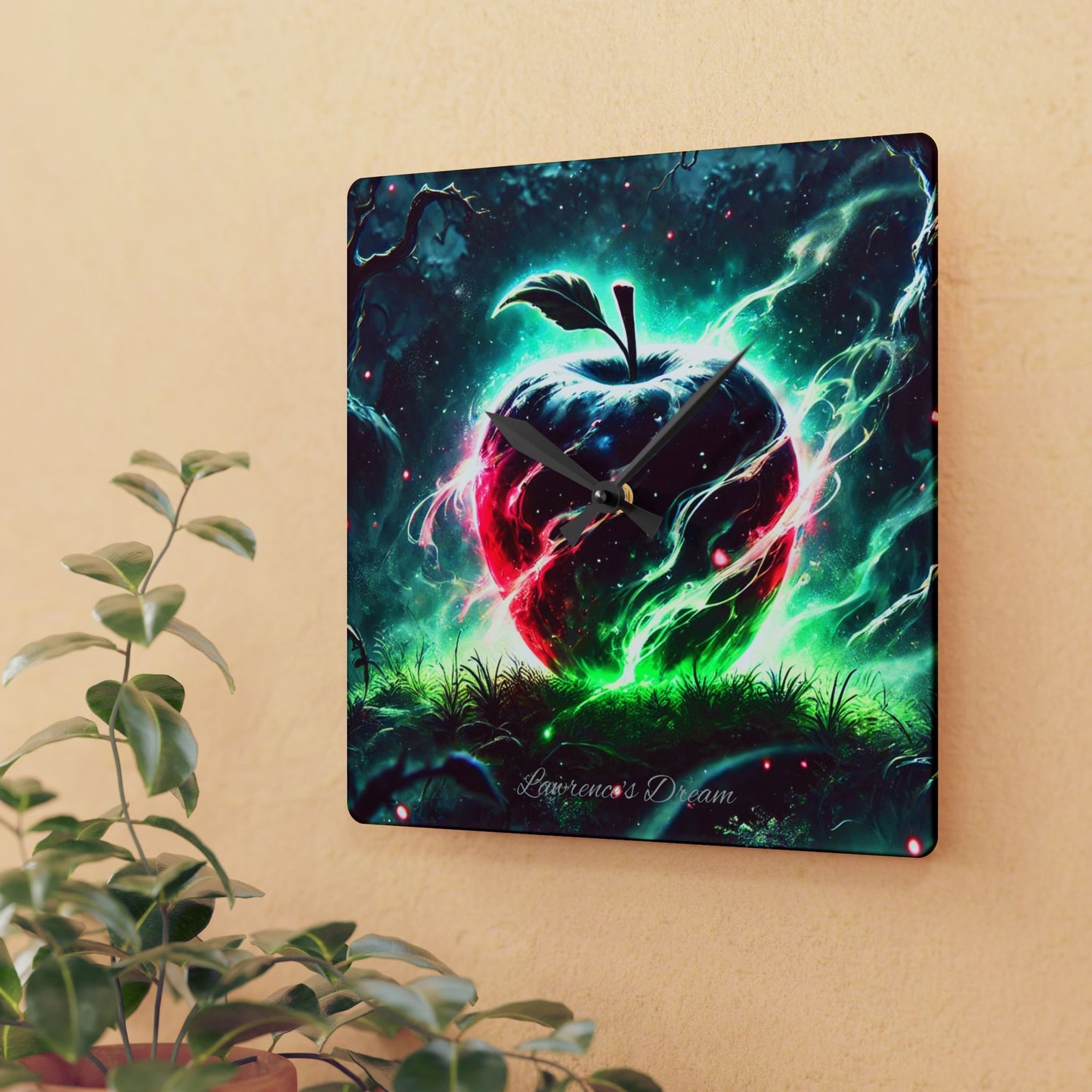 "GREAZY APPLE" Acrylic Wall Clock