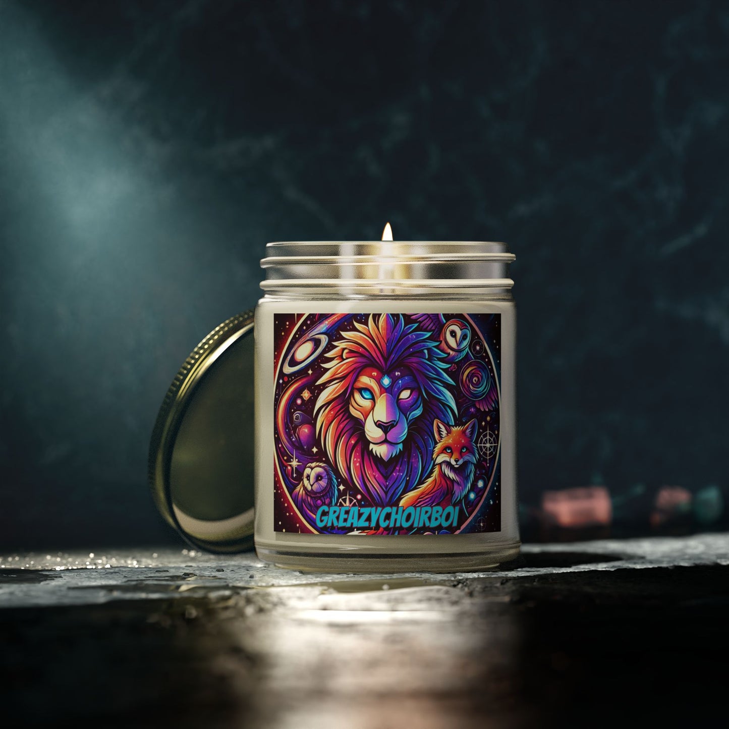 "GREAZY LION" Scented Coconut Apricot Candles (4oz, 9oz)