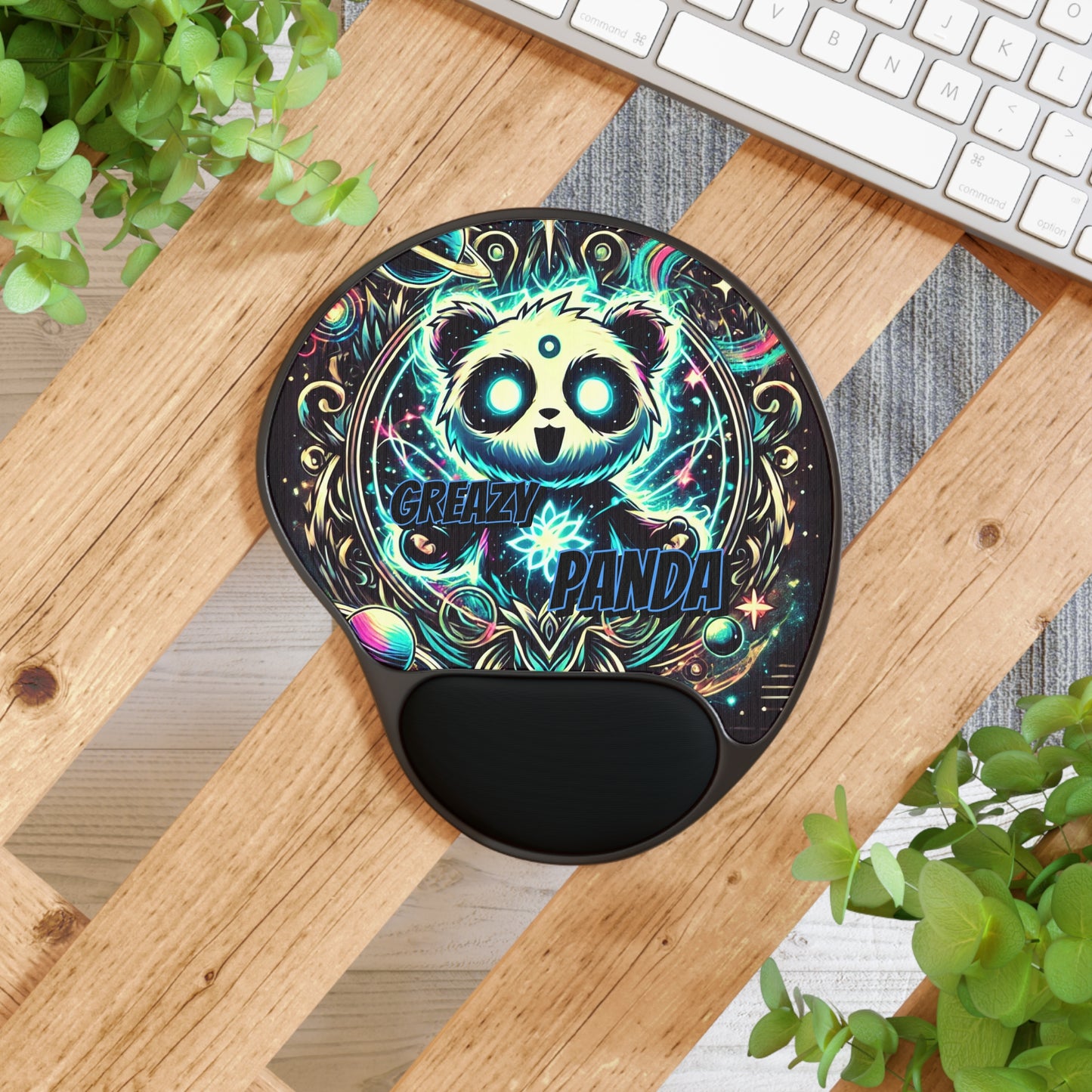 "GREAZY PANDA" Mouse Pad With Wrist Rest