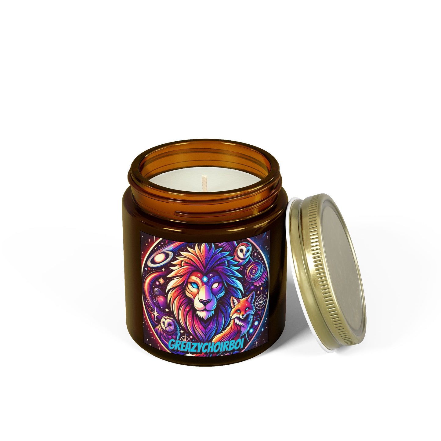 "GREAZY LION" Scented Coconut Apricot Candles (4oz, 9oz)