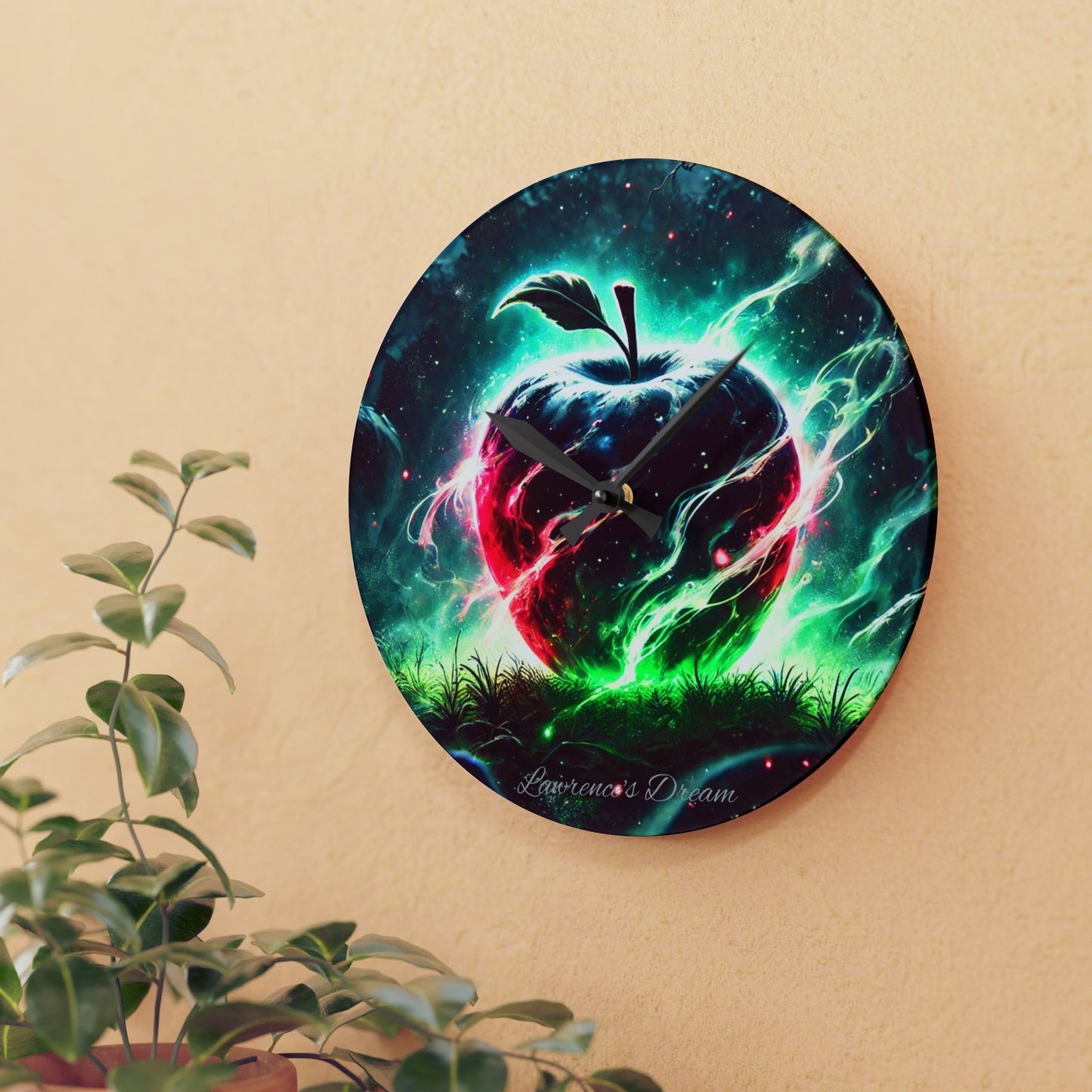 "GREAZY APPLE" Acrylic Wall Clock