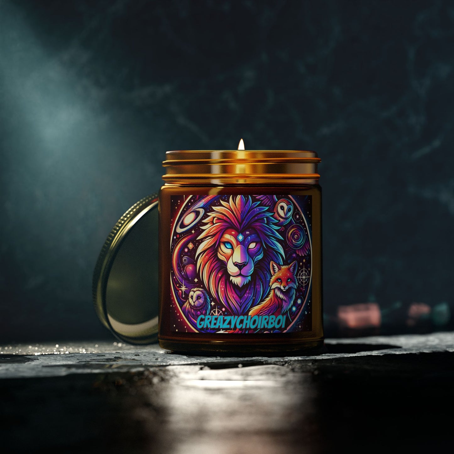 "GREAZY LION" Scented Coconut Apricot Candles (4oz, 9oz)