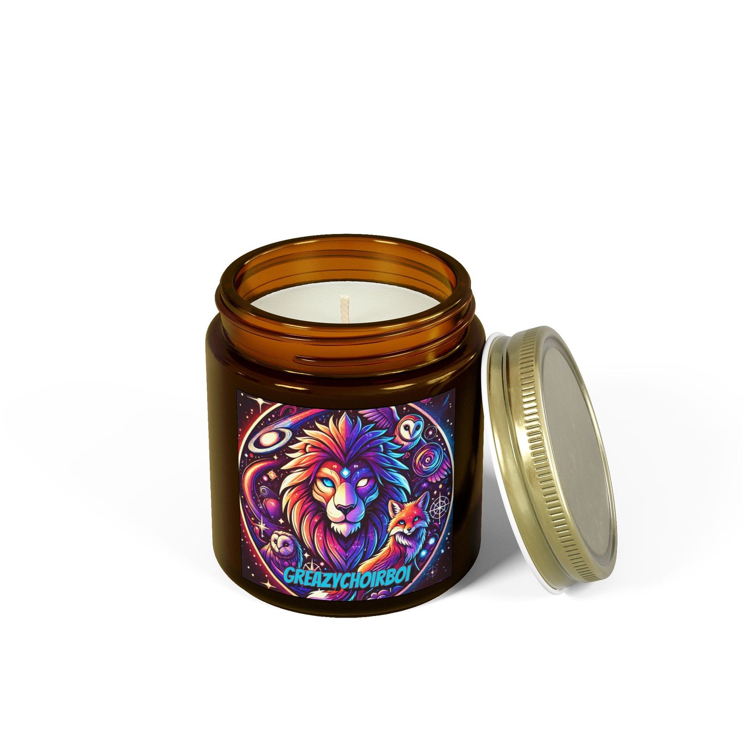 "GREAZY LION" Scented Coconut Apricot Candles (4oz, 9oz)