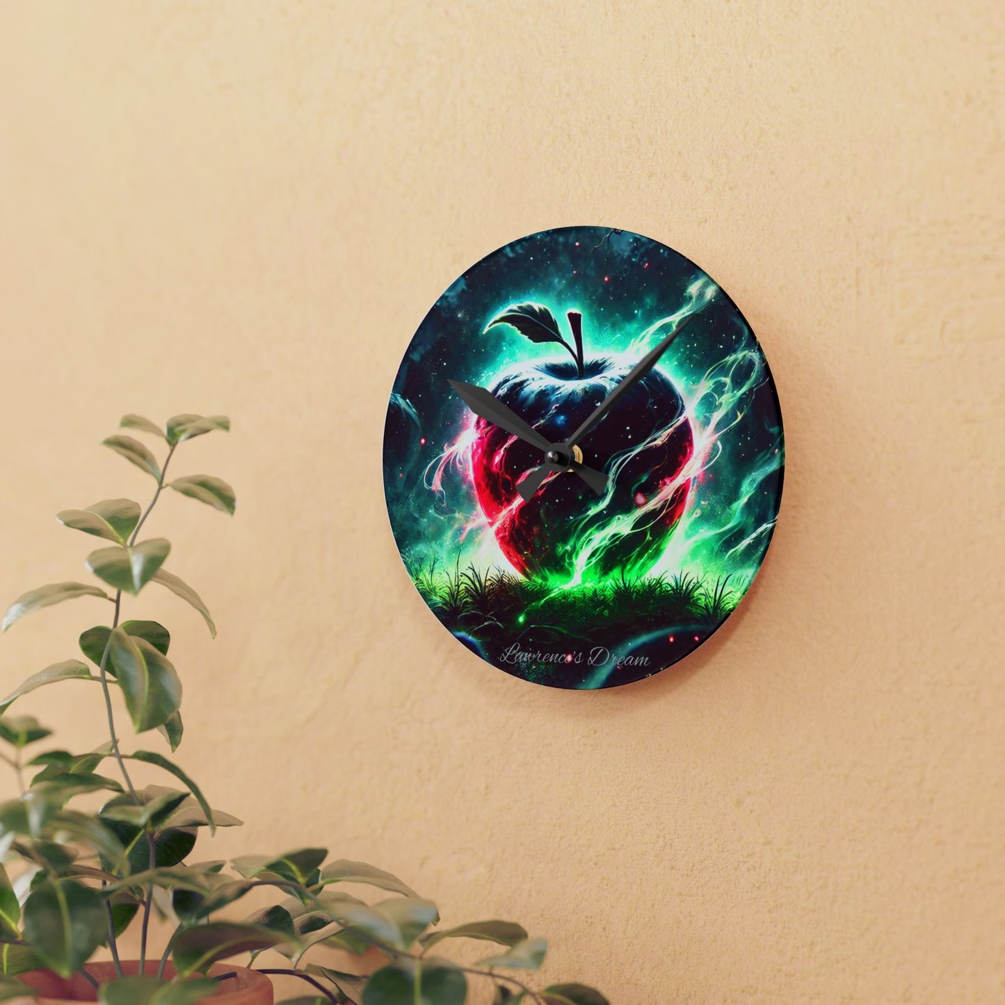 "GREAZY APPLE" Acrylic Wall Clock