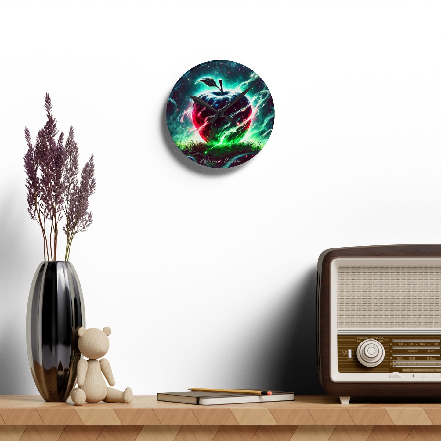 "GREAZY APPLE" Acrylic Wall Clock