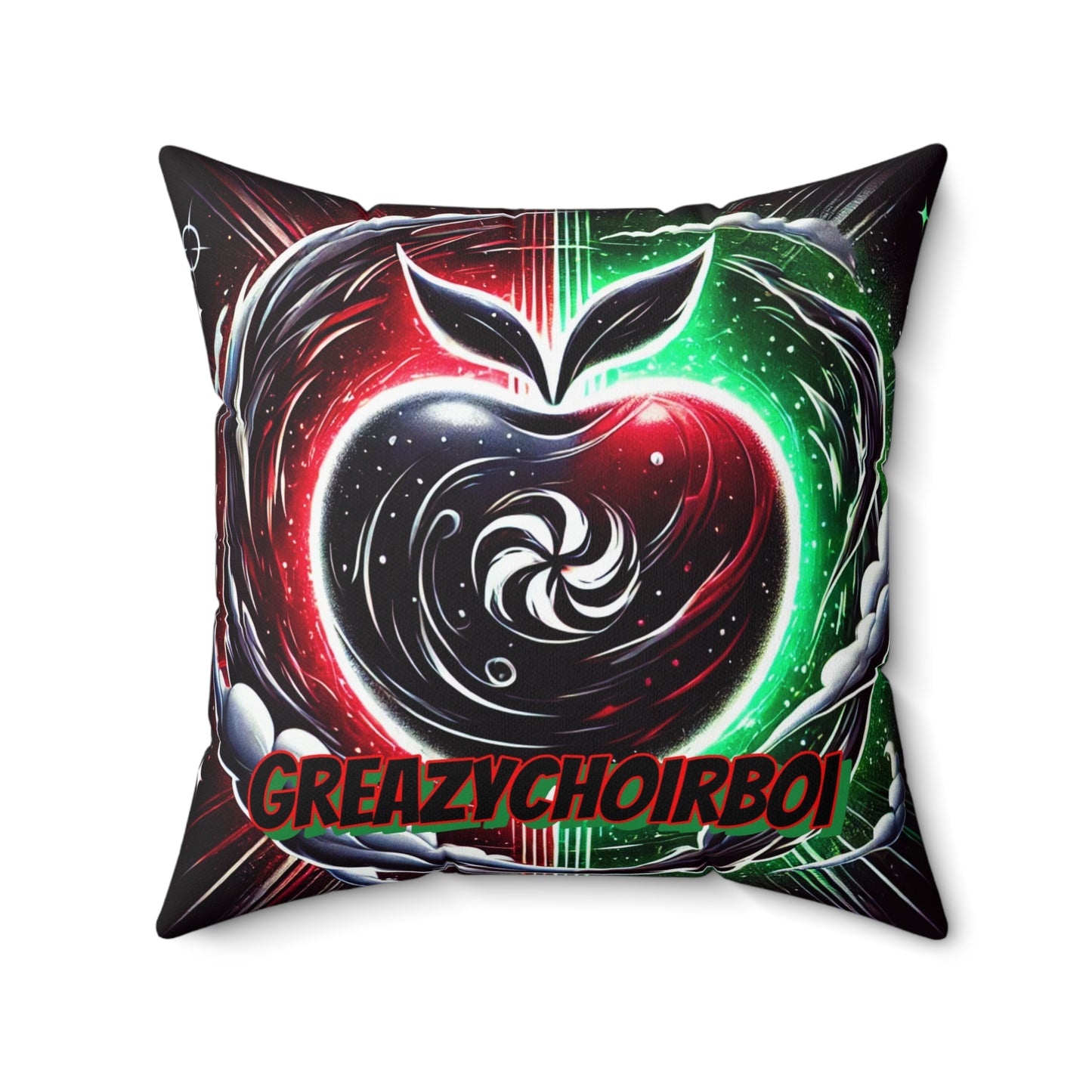 "GREAZY APPLE" Spun Polyester Square Pillow