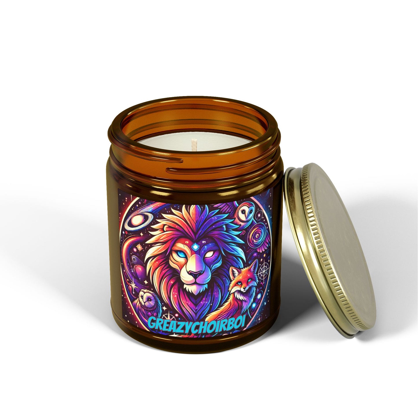 "GREAZY LION" Scented Coconut Apricot Candles (4oz, 9oz)